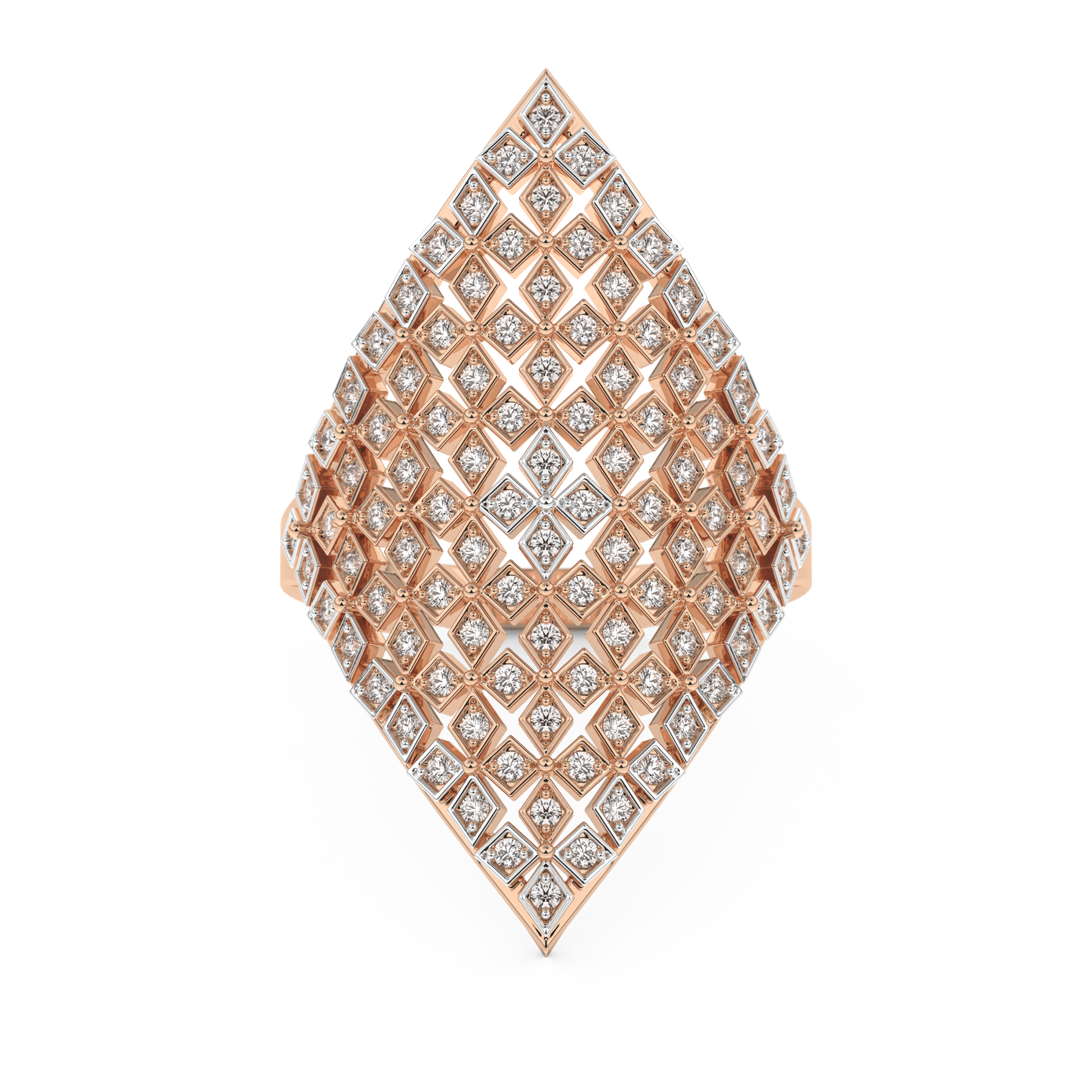 Honey Comb Style Wedding Band with 0.37 CT Round Cut Moissanite – Yellow, White, or Rose Gold