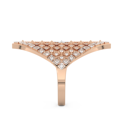 Honey Comb Style Wedding Band with 0.37 CT Round Cut Moissanite – Yellow, White, or Rose Gold