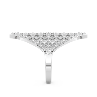 Honey Comb Style Wedding Band with 0.37 CT Round Cut Moissanite – Yellow, White, or Rose Gold