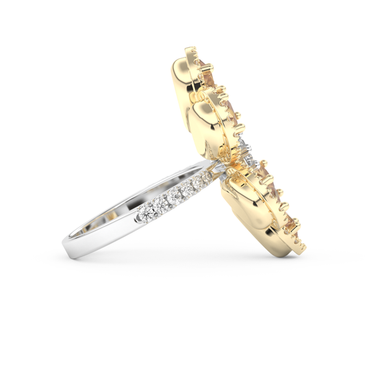 Half Eternity Wedding Band with 6.20 CT Round and Pear Cut Moissanite – Yellow, White, or Rose Gold