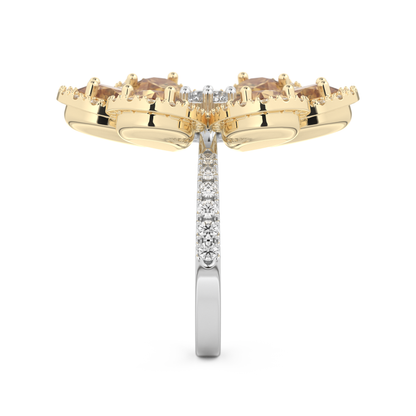 Half Eternity Wedding Band with 6.20 CT Round and Pear Cut Moissanite – Yellow, White, or Rose Gold