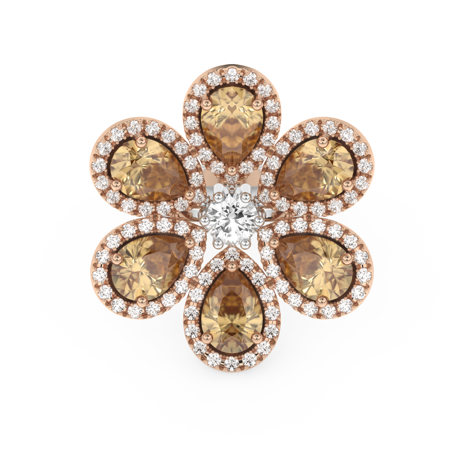 Half Eternity Wedding Band with 6.20 CT Round and Pear Cut Moissanite – Yellow, White, or Rose Gold
