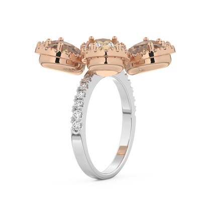 Half Eternity Wedding Band with 6.20 CT Round and Pear Cut Moissanite – Yellow, White, or Rose Gold