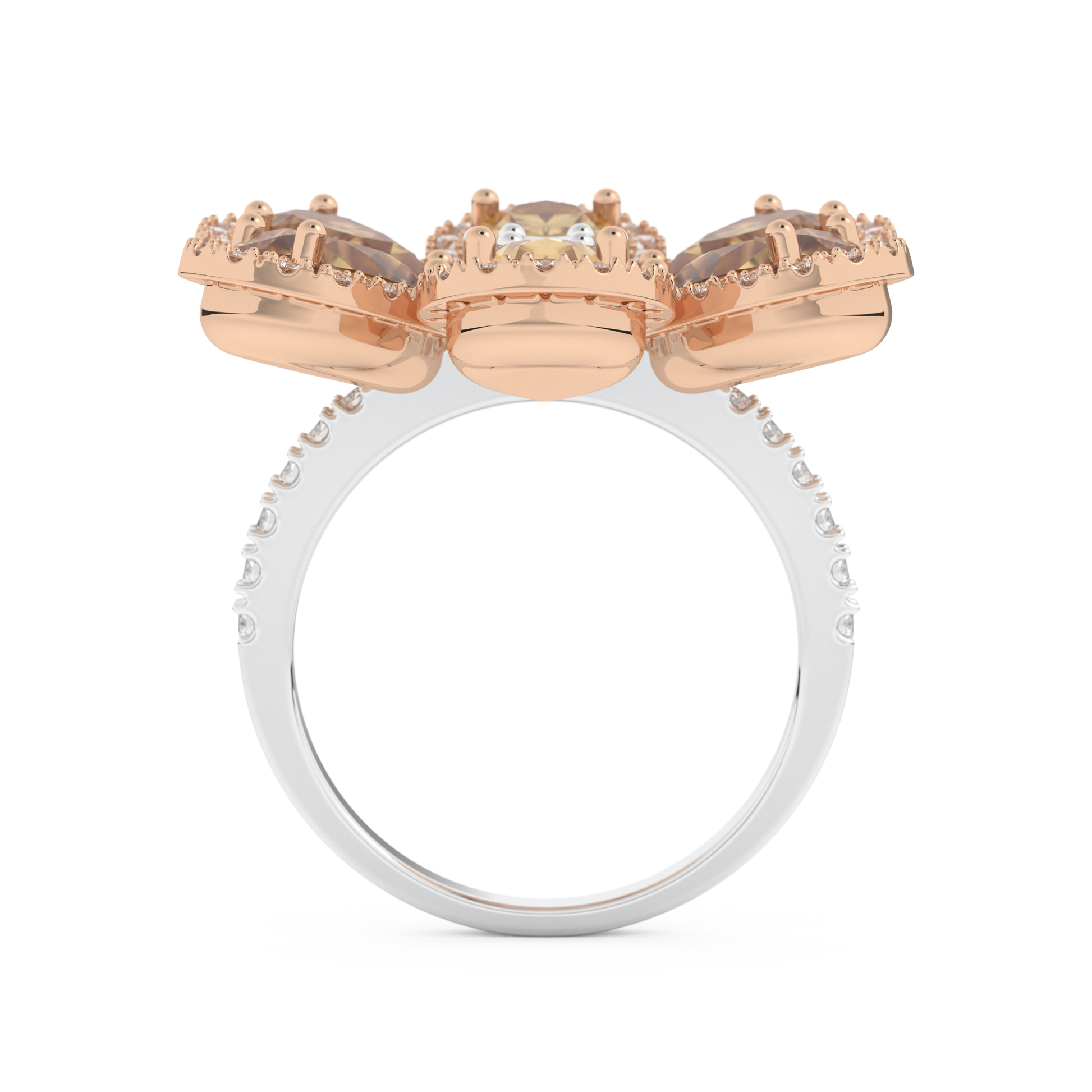 Half Eternity Wedding Band with 6.20 CT Round and Pear Cut Moissanite – Yellow, White, or Rose Gold