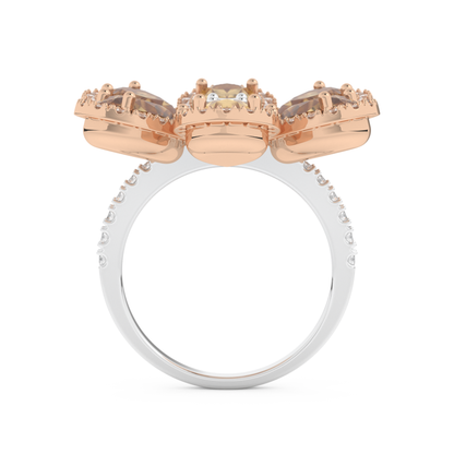 Half Eternity Wedding Band with 6.20 CT Round and Pear Cut Moissanite – Yellow, White, or Rose Gold