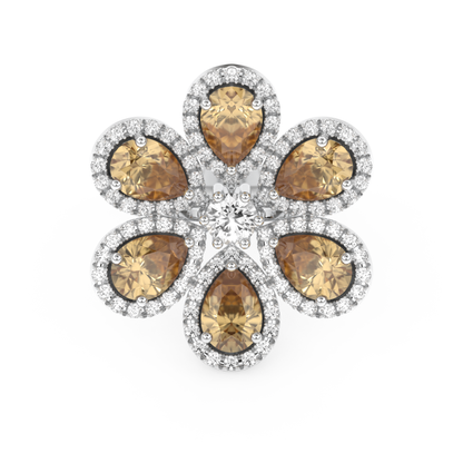 Half Eternity Wedding Band with 6.20 CT Round and Pear Cut Moissanite – Yellow, White, or Rose Gold