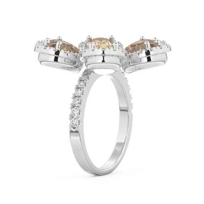 Half Eternity Wedding Band with 6.20 CT Round and Pear Cut Moissanite – Yellow, White, or Rose Gold