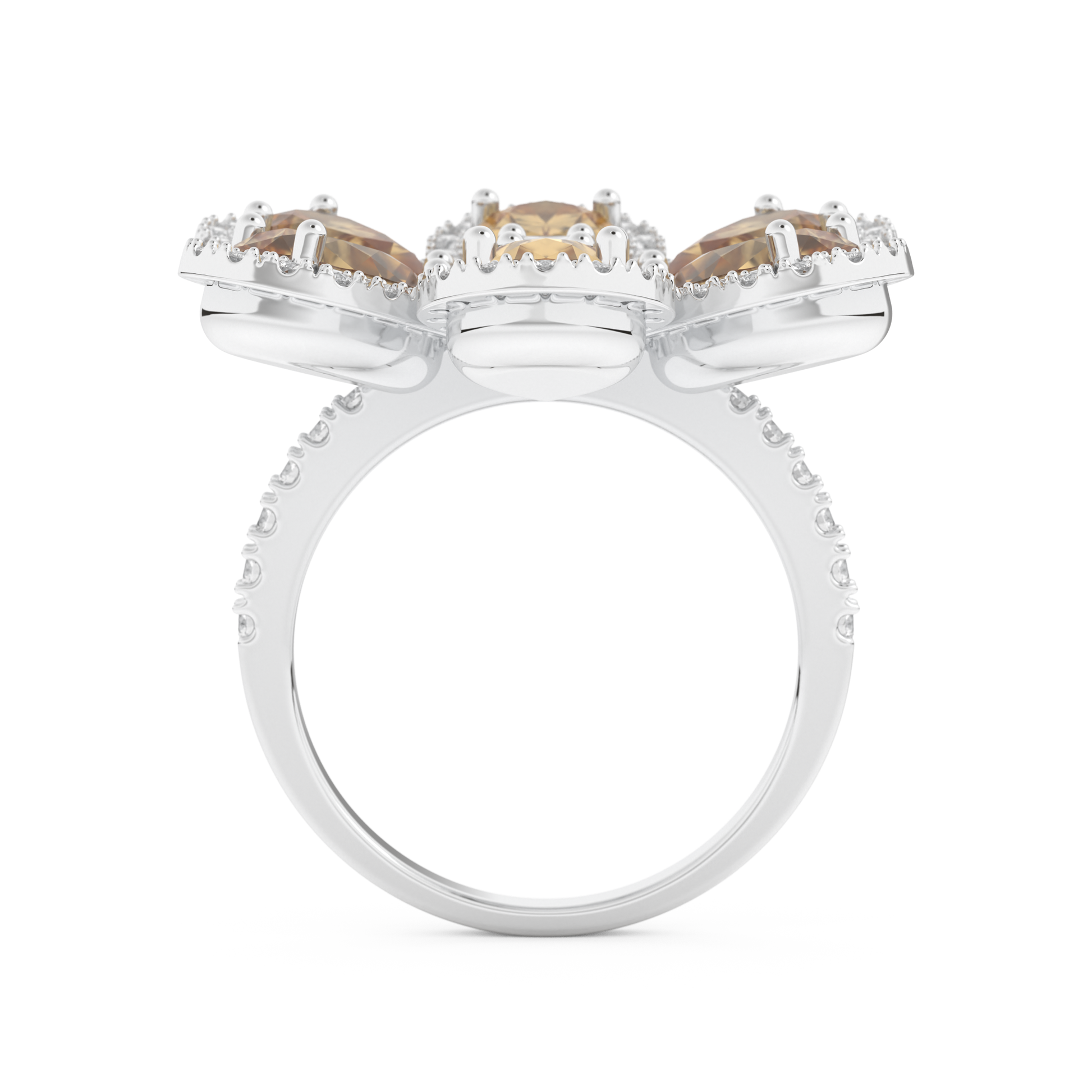 Half Eternity Wedding Band with 6.20 CT Round and Pear Cut Moissanite – Yellow, White, or Rose Gold