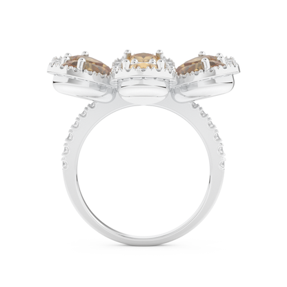 Half Eternity Wedding Band with 6.20 CT Round and Pear Cut Moissanite – Yellow, White, or Rose Gold