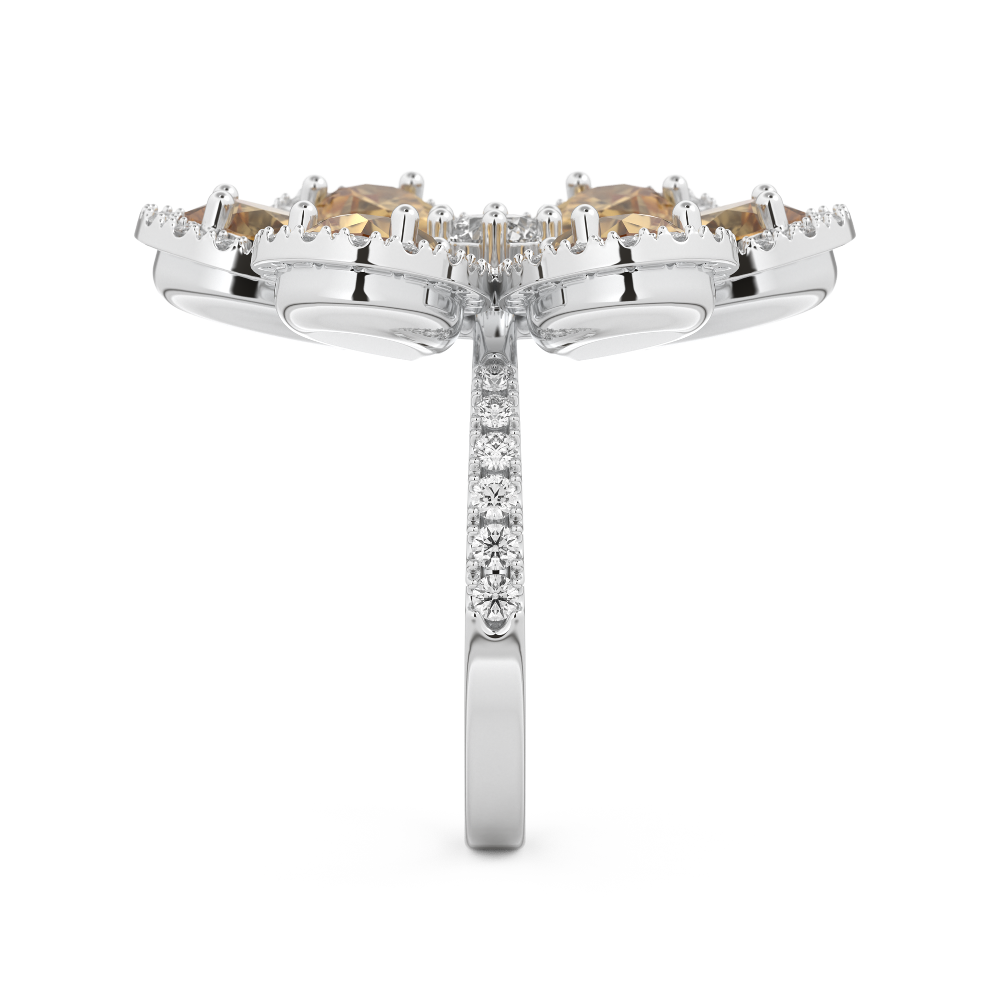 Half Eternity Wedding Band with 6.20 CT Round and Pear Cut Moissanite – Yellow, White, or Rose Gold