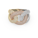Interlinked Criss Cross Wedding Band with 0.13 CT Round Cut Moissanite 13