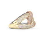 Interlinked Criss Cross Wedding Band with 0.13 CT Round Cut Moissanite 14