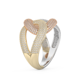 Interlinked Criss Cross Wedding Band with 0.13 CT Round Cut Moissanite 16