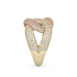 Interlinked Criss Cross Wedding Band with 0.13 CT Round Cut Moissanite 18