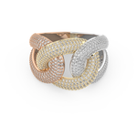 Interlinked Criss Cross Wedding Band with 0.13 CT Round Cut Moissanite 19