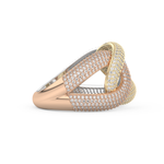Interlinked Criss Cross Wedding Band with 0.13 CT Round Cut Moissanite 20