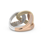 Interlinked Criss Cross Wedding Band with 0.13 CT Round Cut Moissanite 21