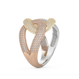 Interlinked Criss Cross Wedding Band with 0.13 CT Round Cut Moissanite 22