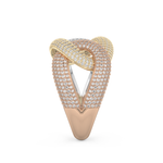 Interlinked Criss Cross Wedding Band with 0.13 CT Round Cut Moissanite 24