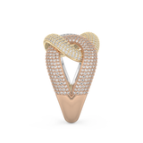 Interlinked Criss Cross Wedding Band with 0.13 CT Round Cut Moissanite 24