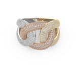 Interlinked Criss Cross Wedding Band with 0.13 CT Round Cut Moissanite 9