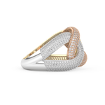 Interlinked Criss Cross Wedding Band with 0.13 CT Round Cut Moissanite 12