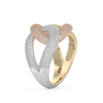 Interlinked Criss Cross Wedding Band with 0.13 CT Round Cut Moissanite 11