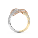 Interlinked Criss Cross Wedding Band with 0.13 CT Round Cut Moissanite 6