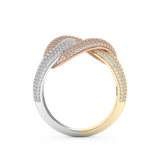 Interlinked Criss Cross Wedding Band with 0.13 CT Round Cut Moissanite 6