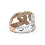 Interlinked Criss Cross Wedding Band with 0.13 CT Round Cut Moissanite 4