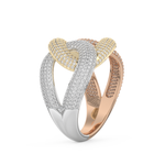 Interlinked Criss Cross Wedding Band with 0.13 CT Round Cut Moissanite 5