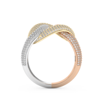 Interlinked Criss Cross Wedding Band with 0.13 CT Round Cut Moissanite 7