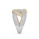 Interlinked Criss Cross Wedding Band with 0.13 CT Round Cut Moissanite 8