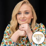 Sophie Turner – Inspired 5.0 Carat Pear Cut Double Pave Moissanite