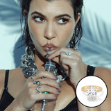 Kourtney Kardashian – Inspired 4.30 Carat Oval Cut Pave & Hidden Halo Moissanite