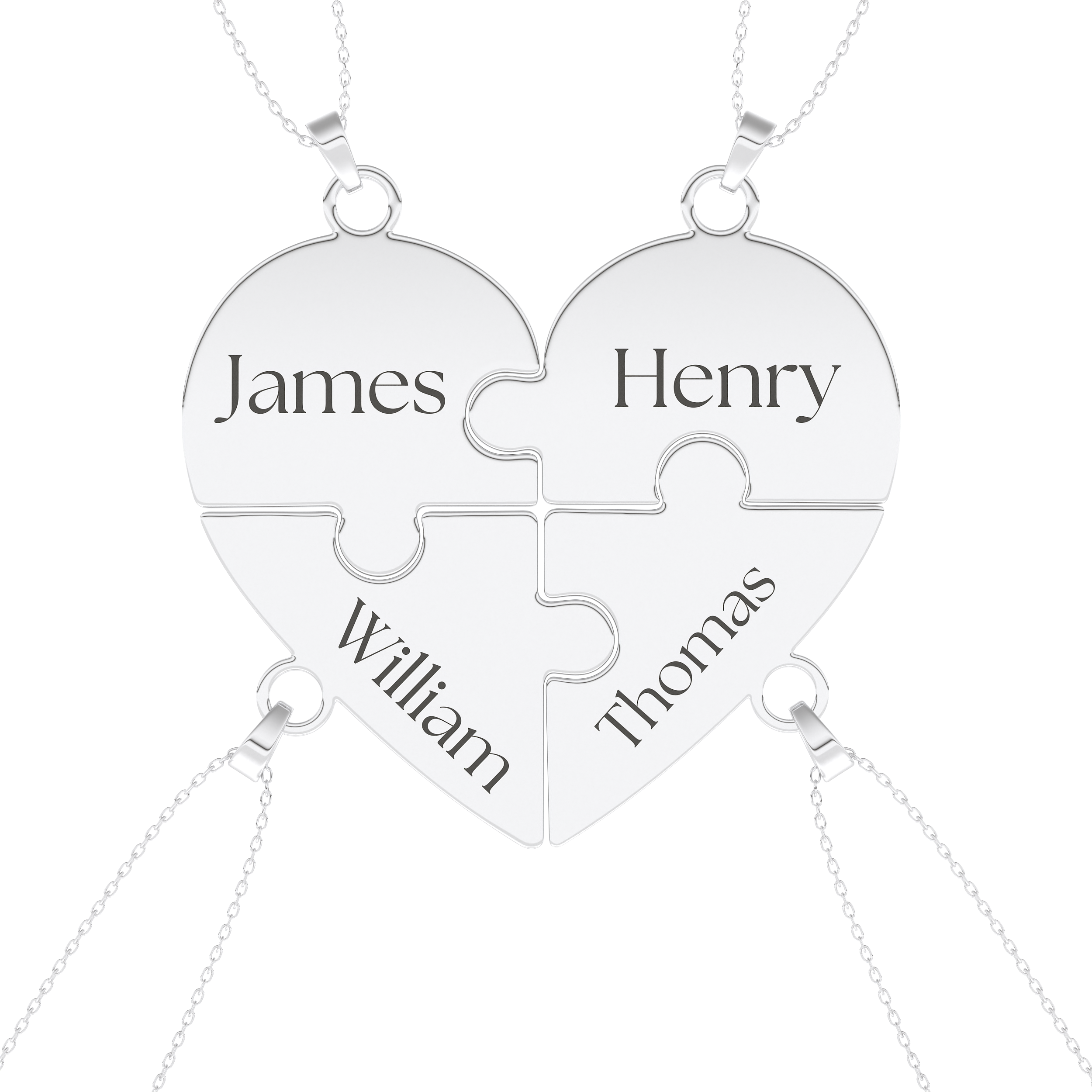 Custom Pendant Necklace – Split Heart and Puzzle 1