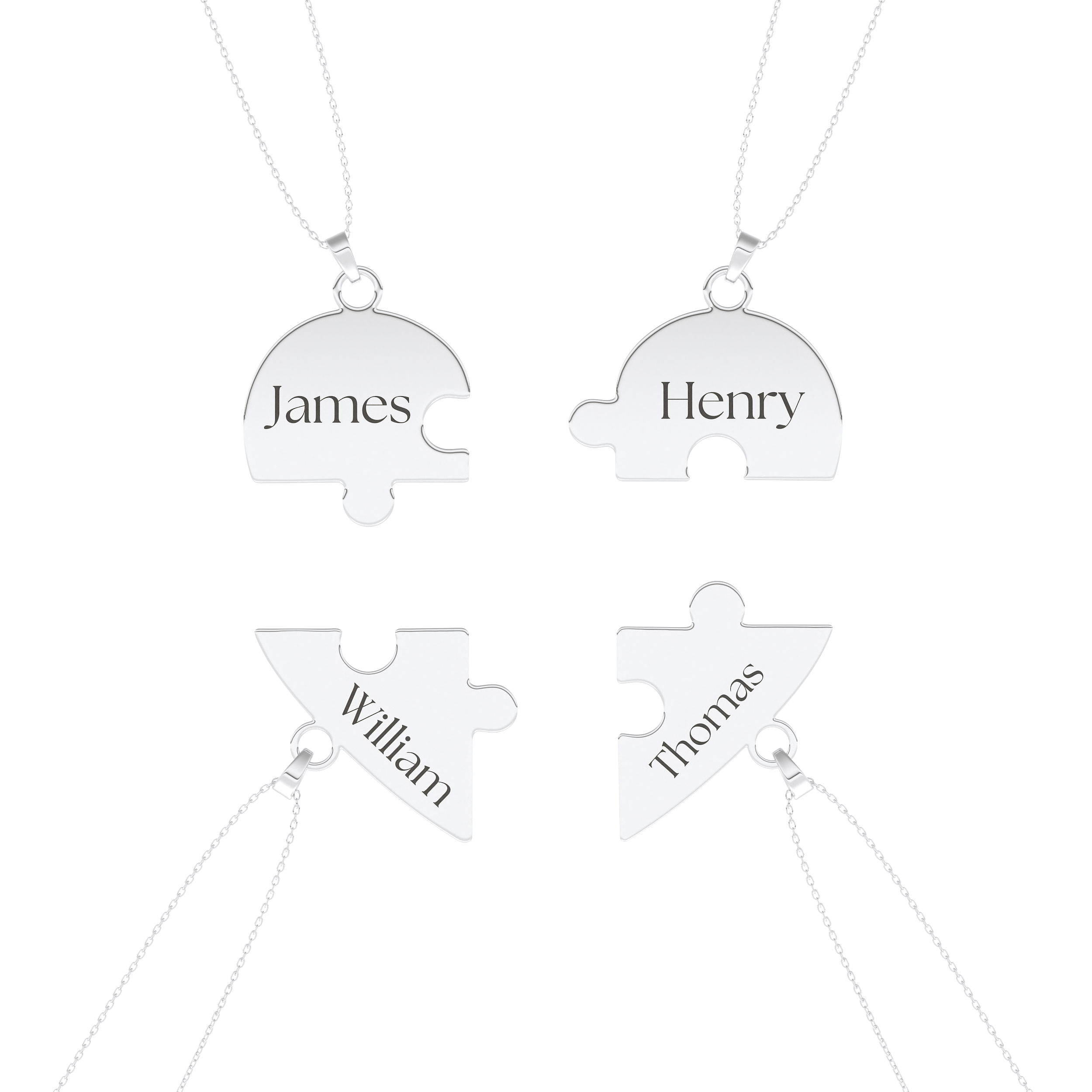 Custom Pendant Necklace – Split Heart and Puzzle 2