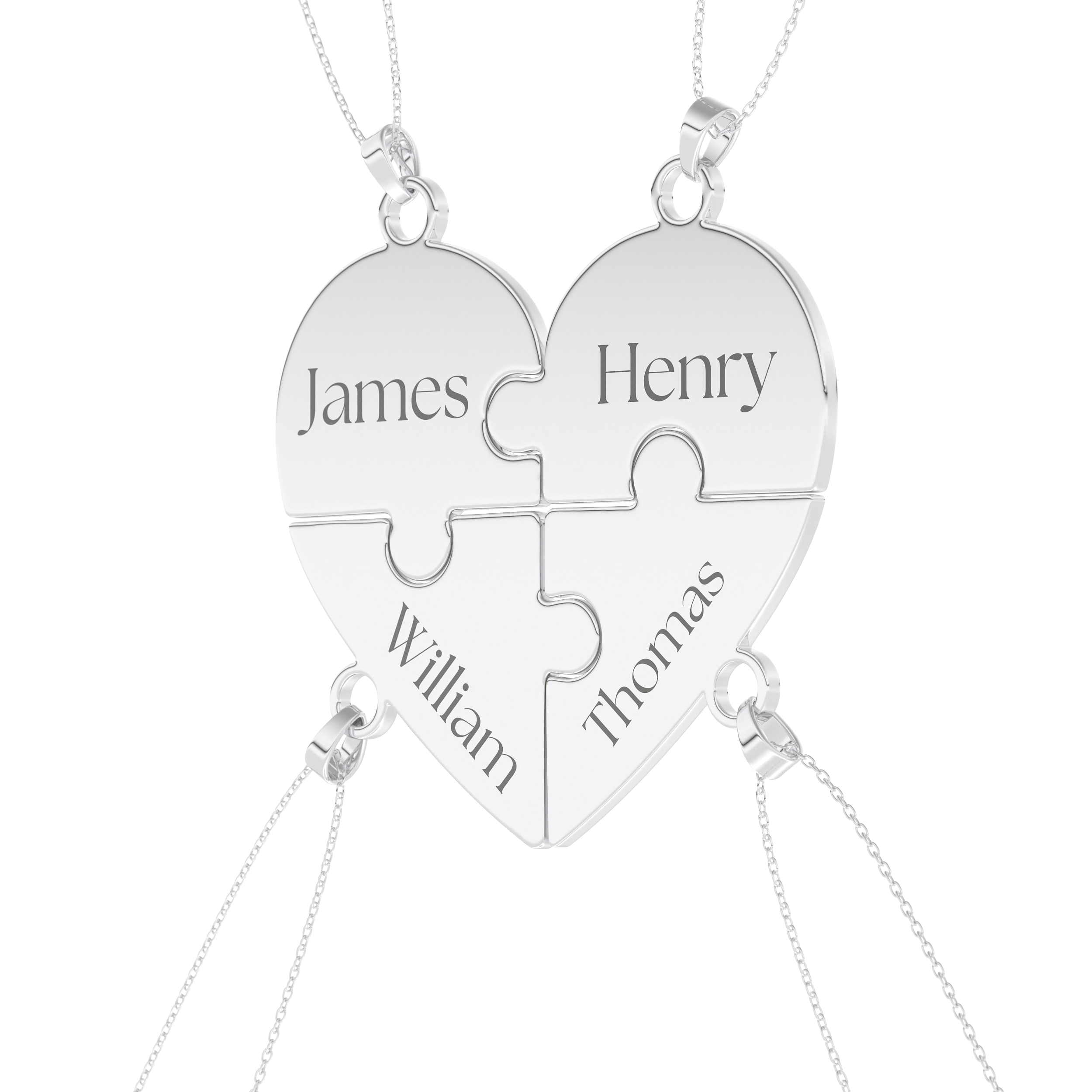 Custom Pendant Necklace – Split Heart and Puzzle 3
