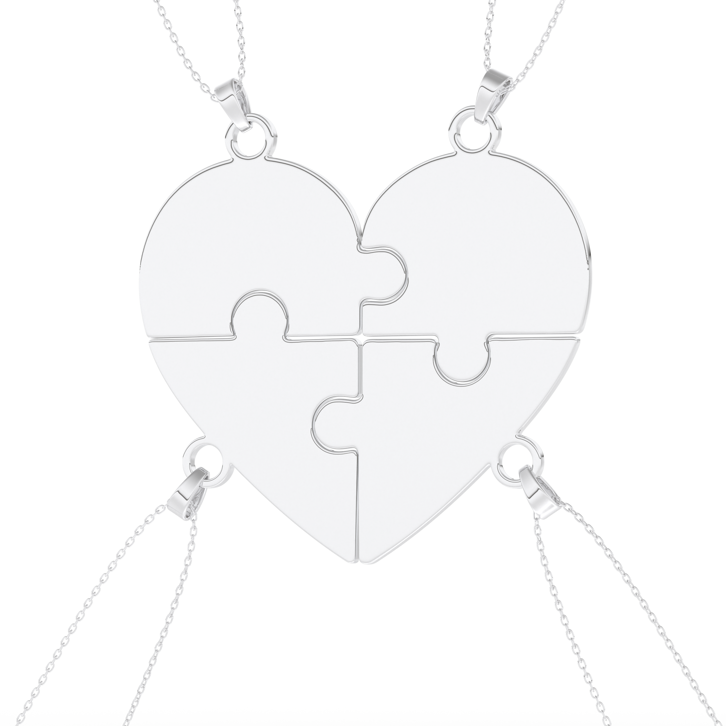 Custom Pendant Necklace – Split Heart and Puzzle 5