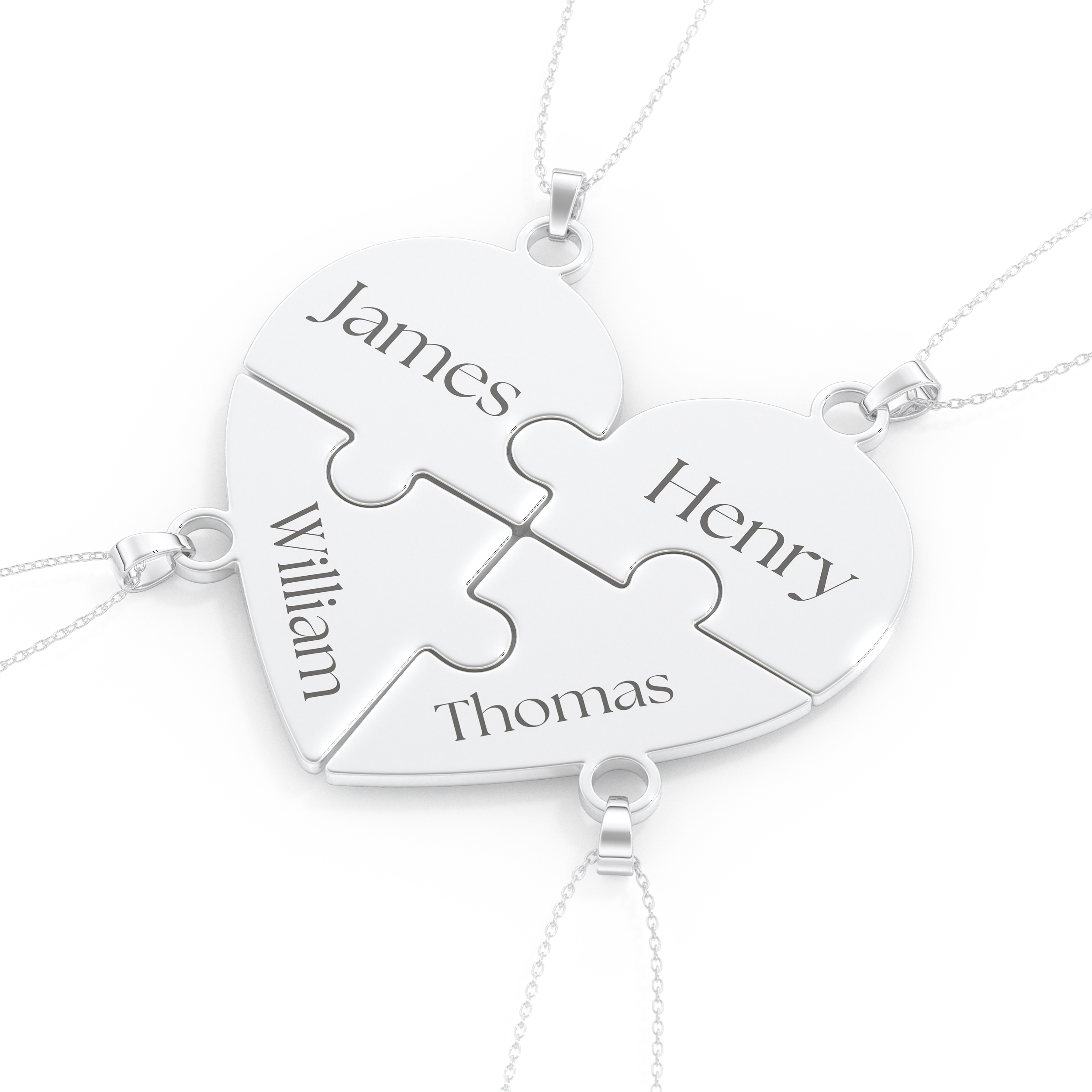 Custom Pendant Necklace – Split Heart and Puzzle 6