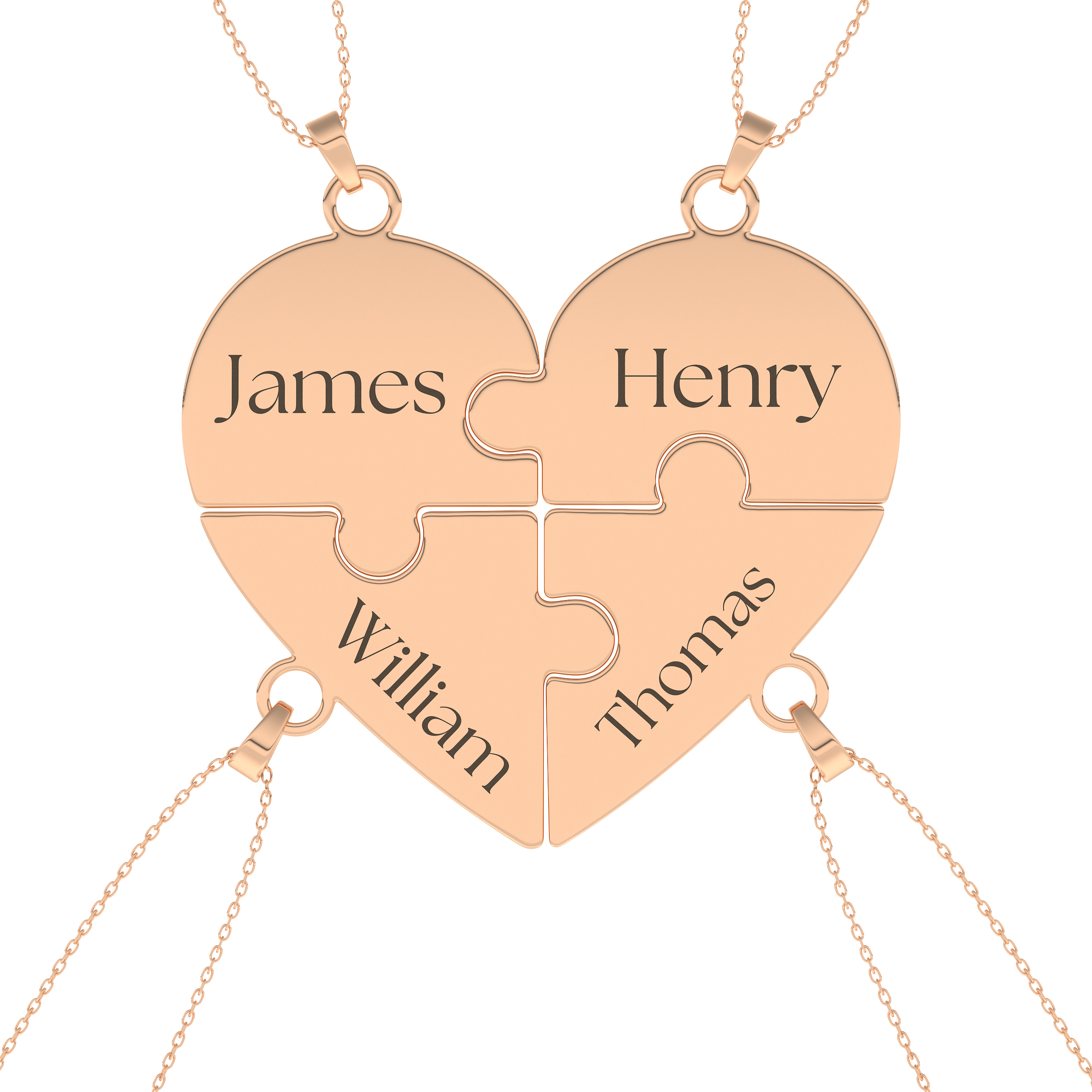 Custom Pendant Necklace – Split Heart and Puzzle 7