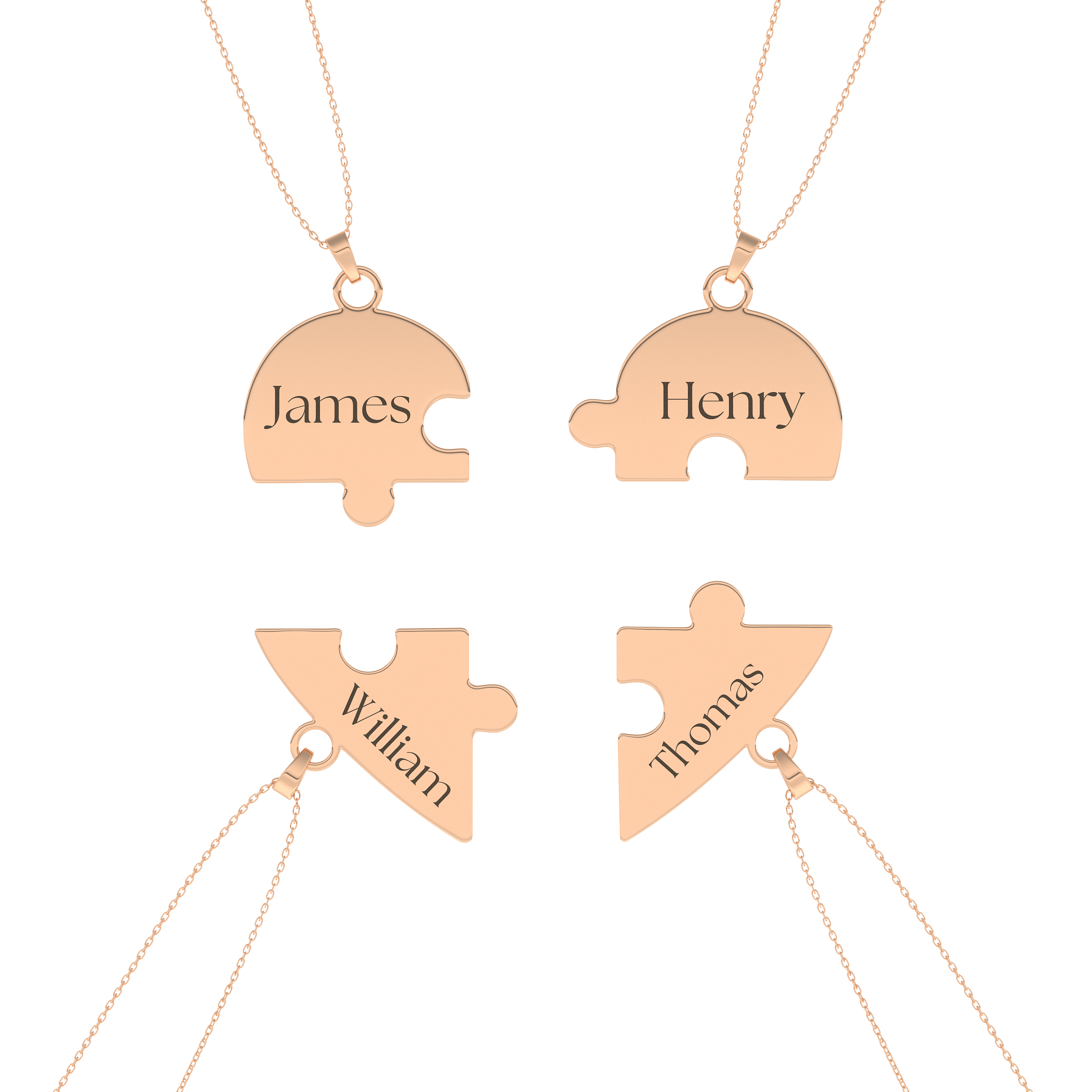 Custom Pendant Necklace – Split Heart and Puzzle 8