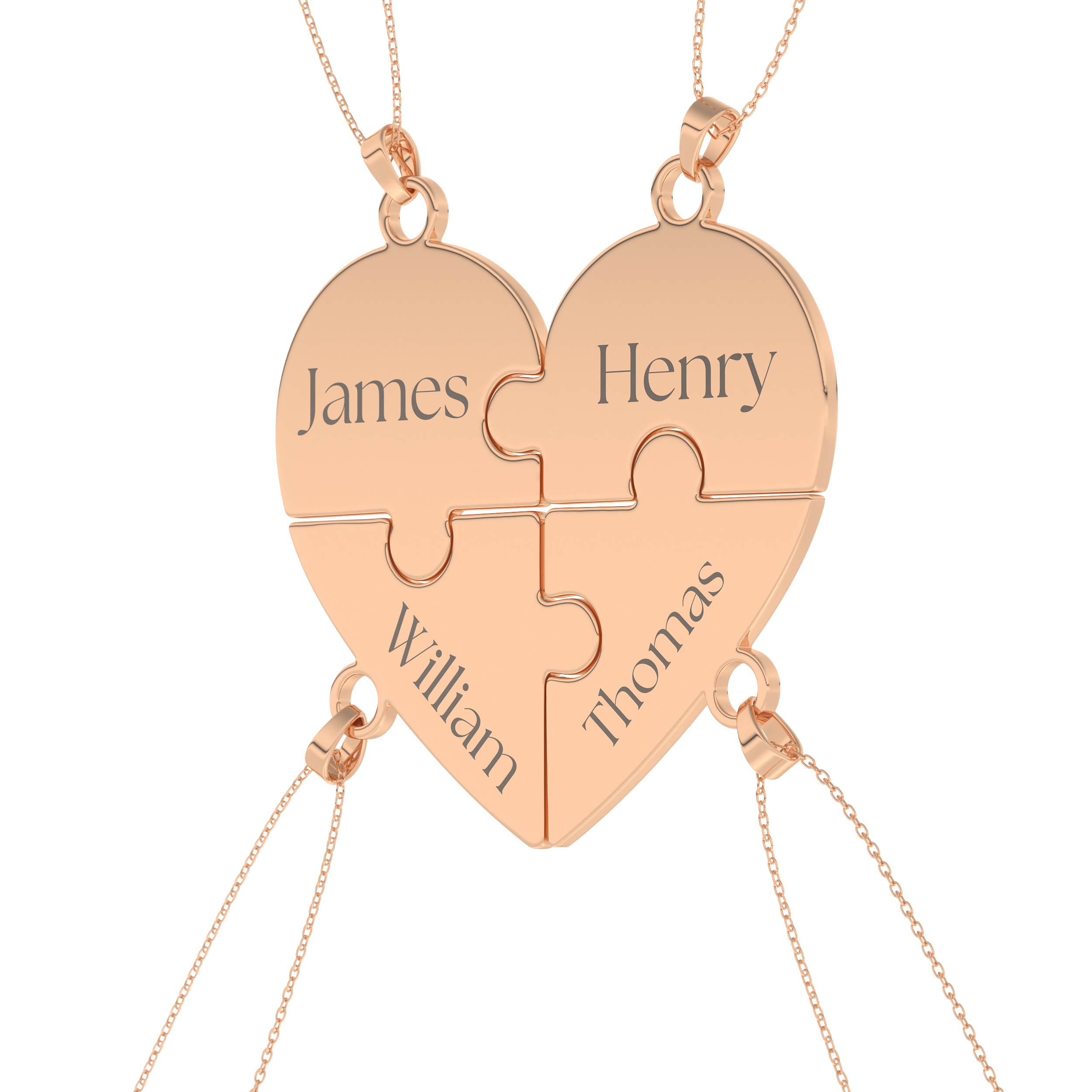 Custom Pendant Necklace – Split Heart and Puzzle 9