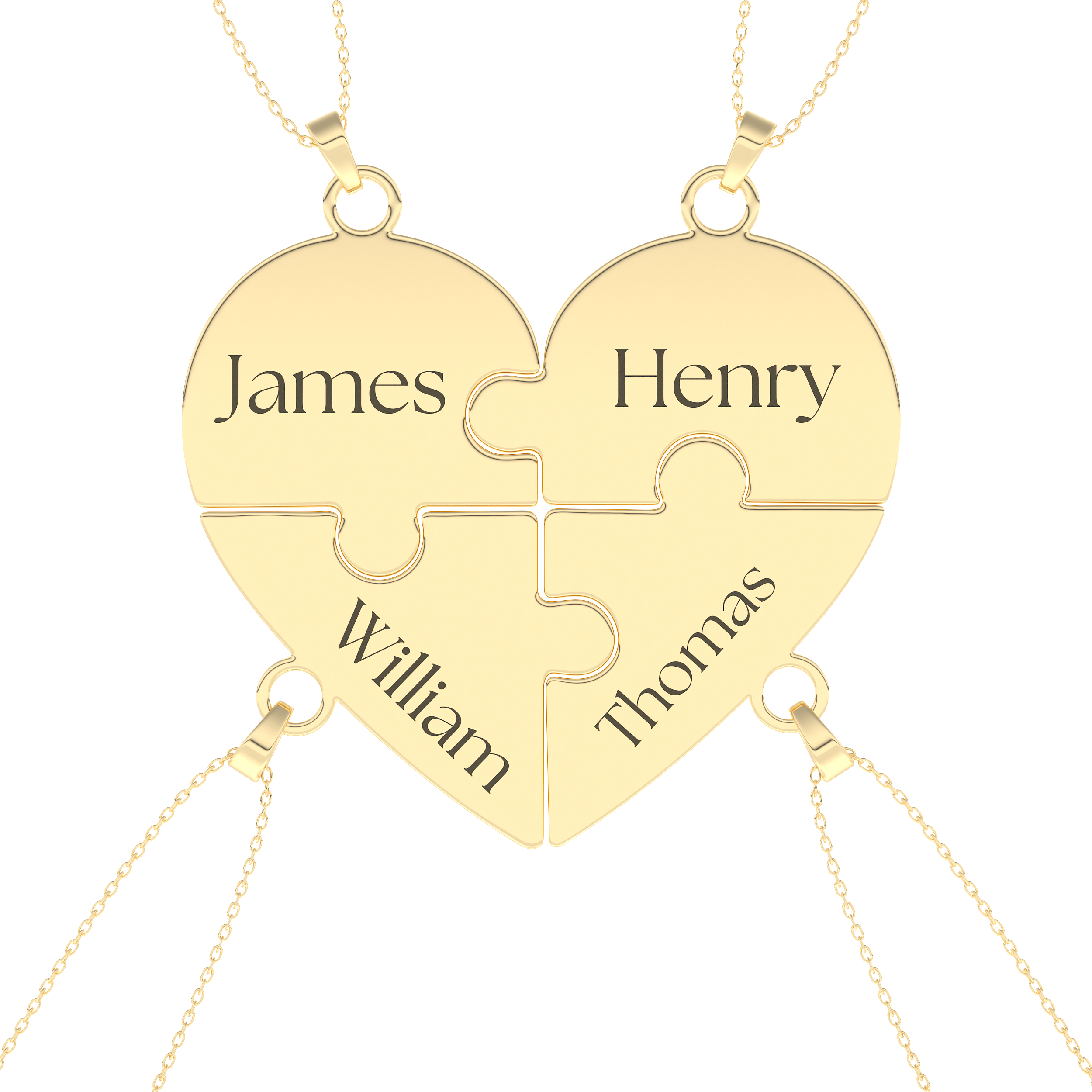 Custom Pendant Necklace – Split Heart and Puzzle 13