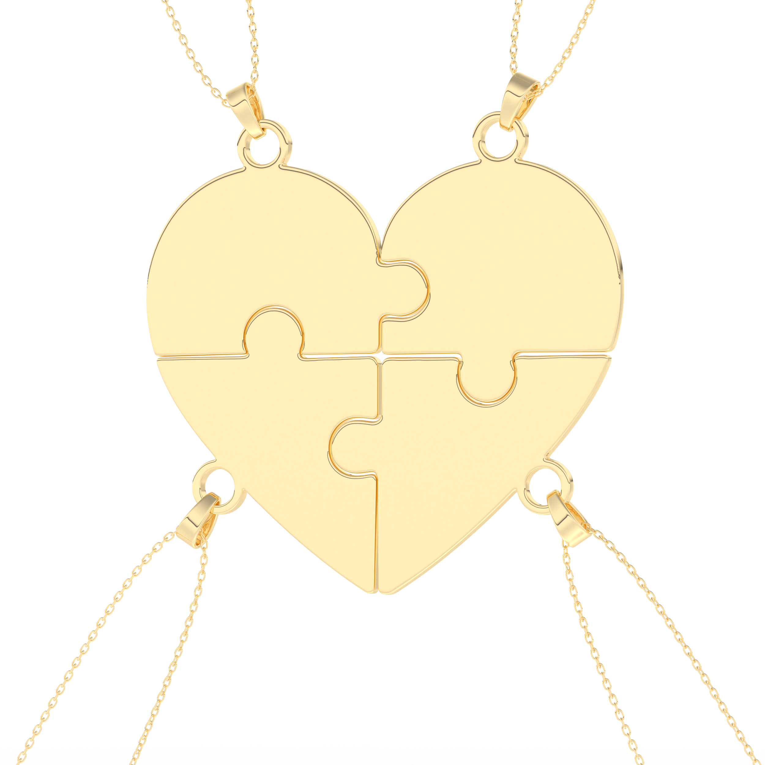 Custom Pendant Necklace – Split Heart and Puzzle 17