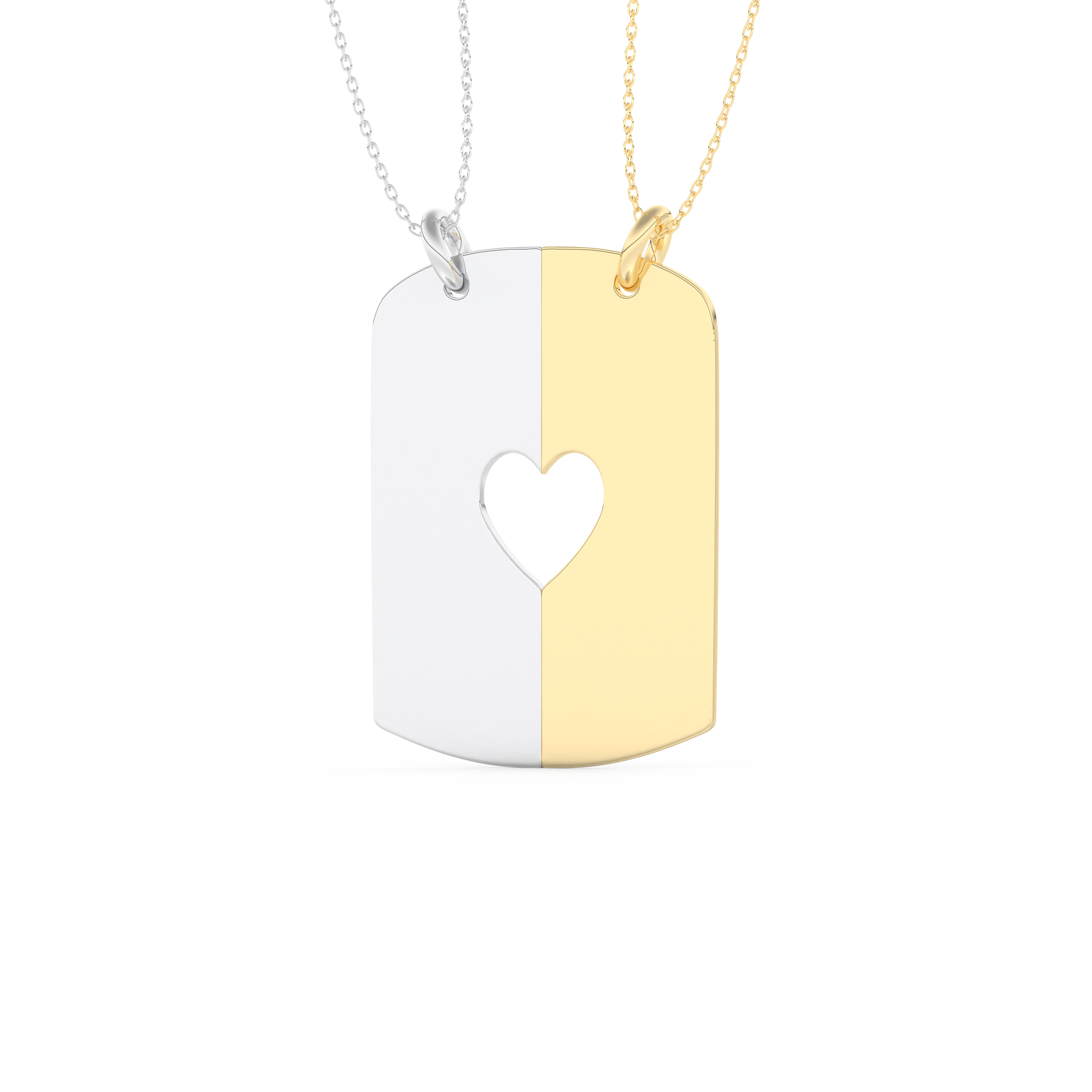 Custom Pendant Necklace – Split Heart 9