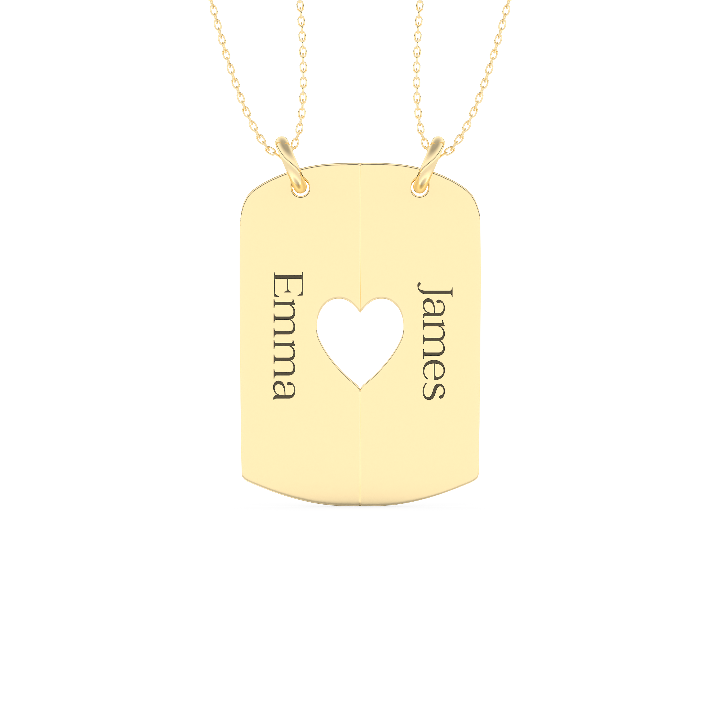 Custom Pendant Necklace – Split Heart 11