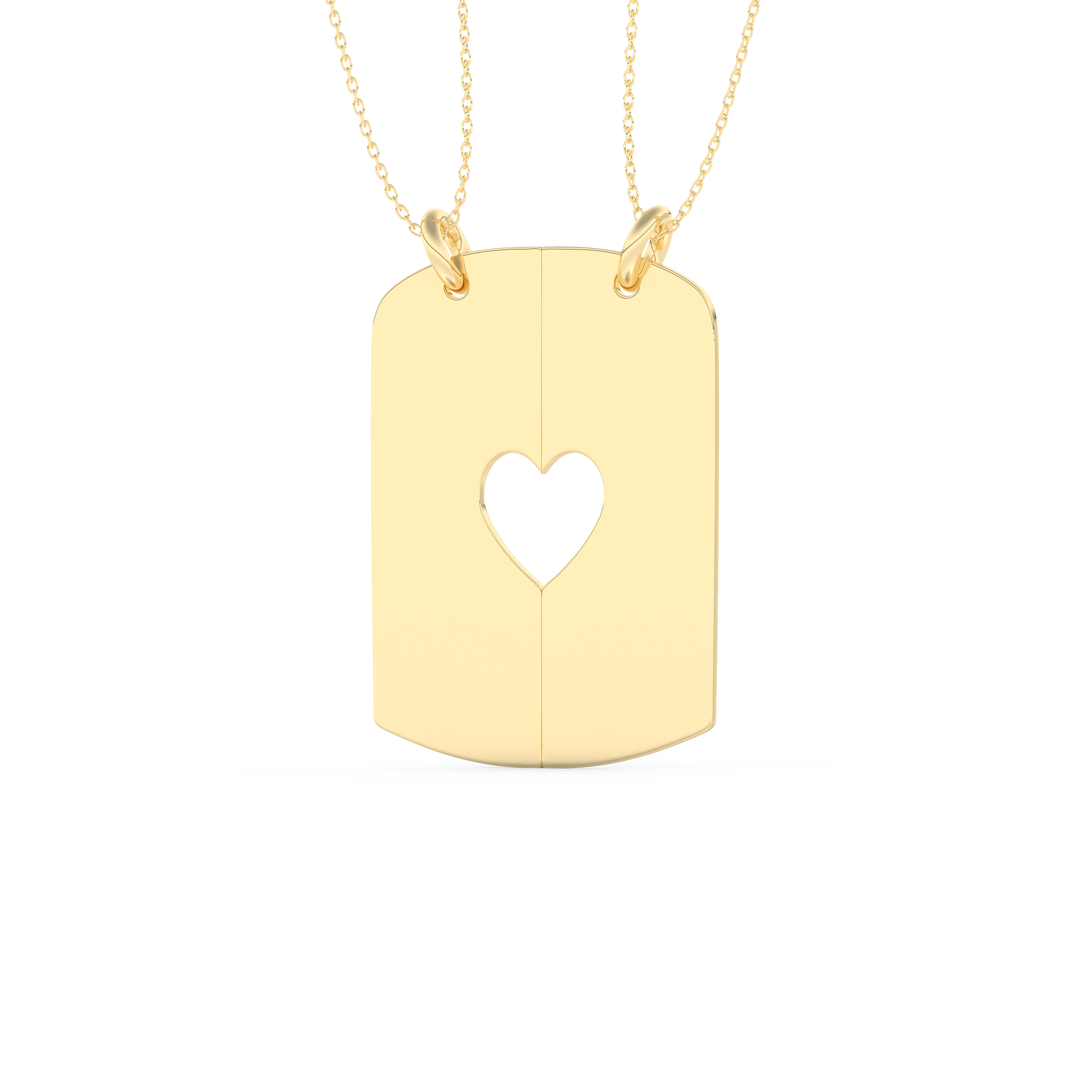 Custom Pendant Necklace – Split Heart 14
