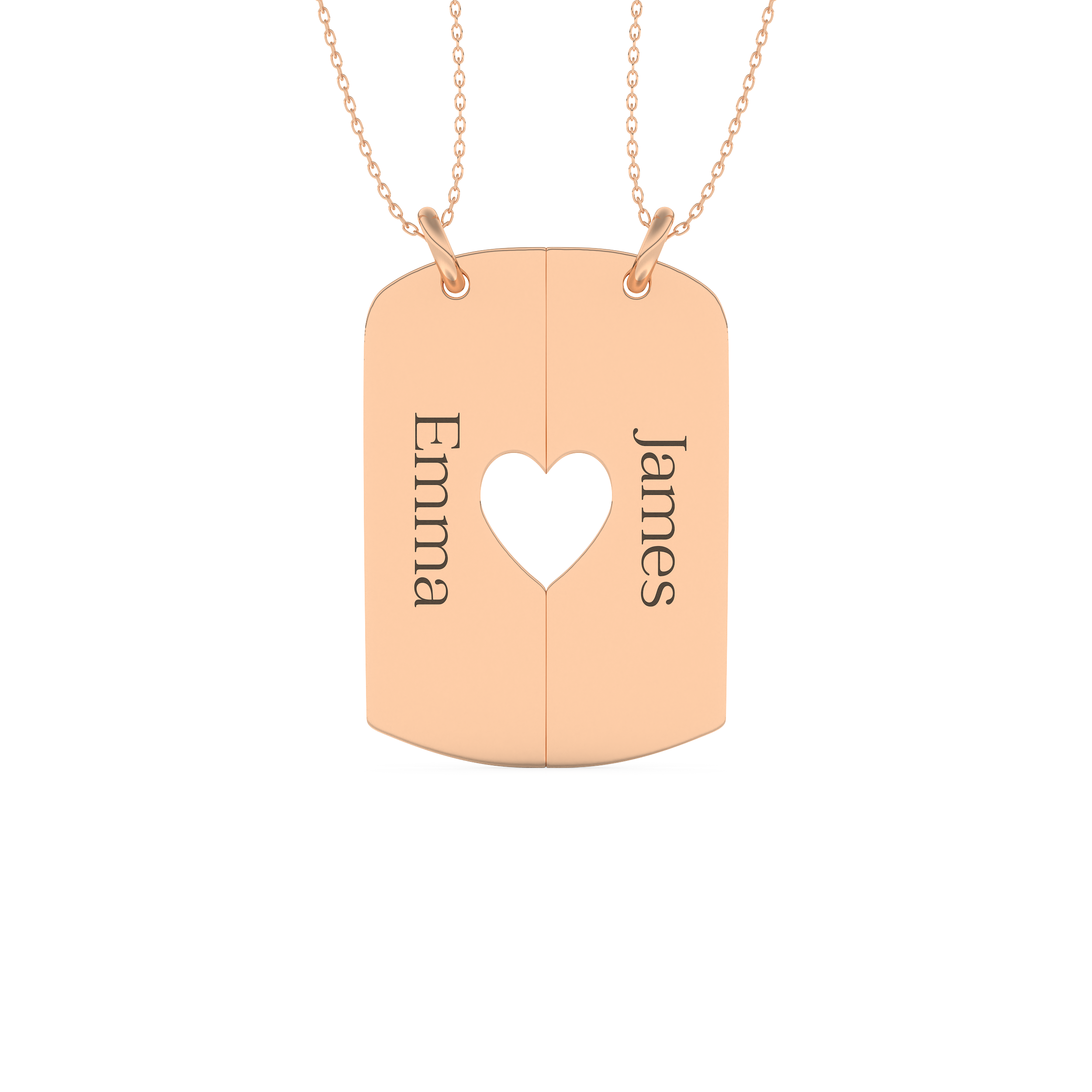 Custom Pendant Necklace – Split Heart 16