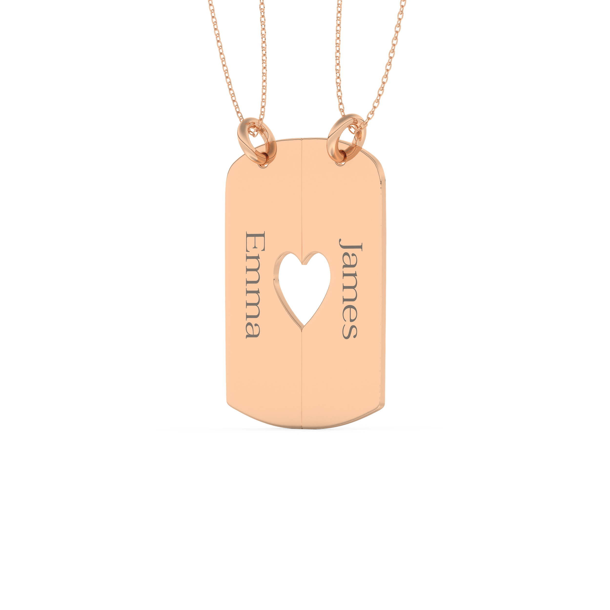 Custom Pendant Necklace – Split Heart 17